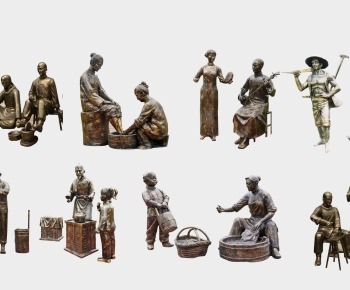 中式人物雕塑 农耕文化-ID:837167983