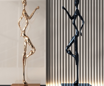 现代抽象人物金属雕塑-ID:420139078