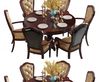 American Style Dining Table And Chairs-ID:358735081