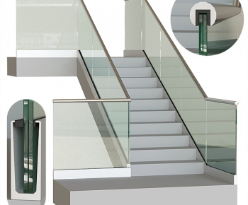 现代楼梯玻璃栏杆-ID:199934968