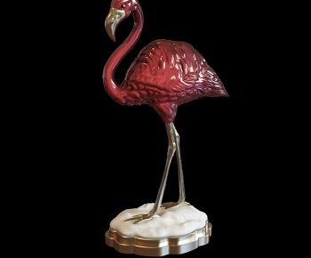 北欧粉红色火烈鸟雕塑摆件-ID:433222068
