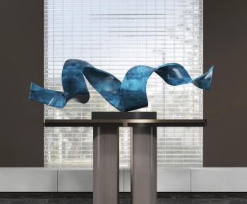 现代蓝色抽象雕塑-ID:270205026