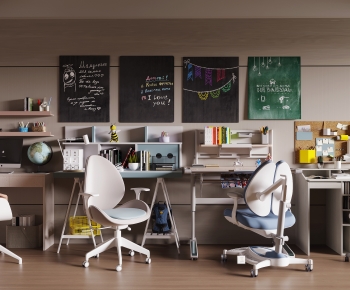 Modern Computer Desk And Chair-ID:919658907