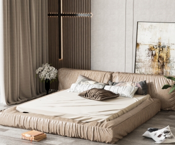 Modern Wabi-sabi Style Double Bed-ID:943165061