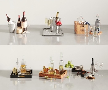 现代酒具，酒3D模型