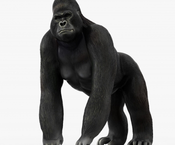 现代黑色大猩猩雕塑-ID:949826008