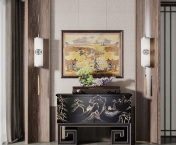 New Chinese Style Side Cabinet/Entrance Cabinet-ID:457417013