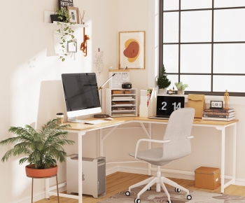 Nordic Style Computer Desk And Chair-ID:236030101
