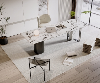 Modern Computer Desk And Chair-ID:875056985