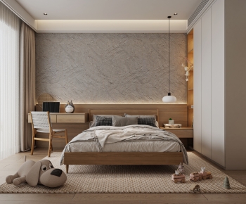 Japanese Style Wabi-sabi Style Bedroom-ID:587811957
