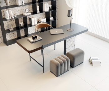 Modern Computer Desk And Chair-ID:388632068