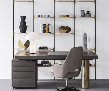 Modern Office Desk And Chair-ID:646270041