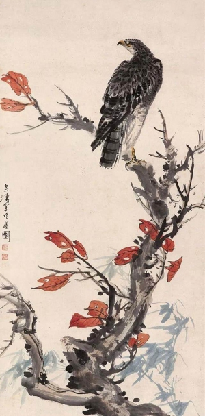中式写意雄鹰国画挂画-ID:203898914