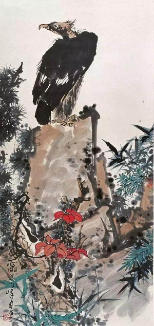 中式写意雄鹰国画挂画-ID:638089905