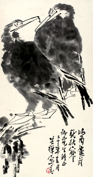 中式写意雄鹰国画挂画-ID:130096914
