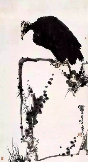 中式写意雄鹰国画挂画-ID:250998021