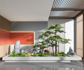 新中式松树景观植物雕塑小品-ID:863583095