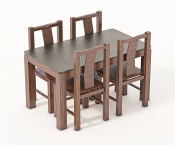现代实木餐桌椅组合-ID:840409047