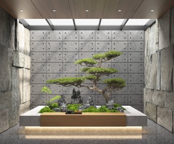 新中式松树景观植物雕塑小品-ID:373129827