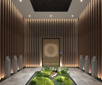 新中式电梯厅景观植物小品-ID:140815025