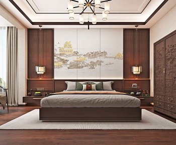 New Chinese Style Chinese Style Bedroom-ID:679347043