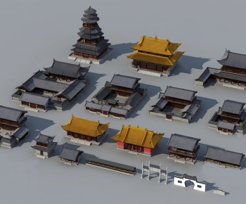 Chinese Style Ancient Architectural Buildings-ID:724813945