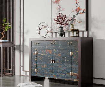 New Chinese Style Entrance Cabinet-ID:934364088