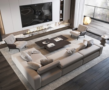 Minotti 现代沙发茶几组合3D模型