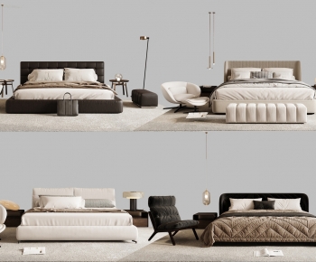 Modern Double Bed-ID:798970949
