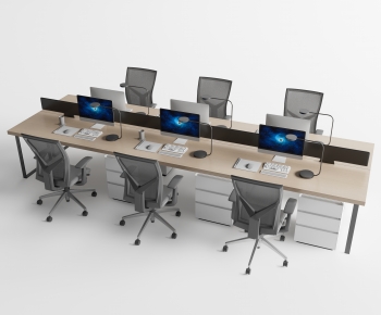 Modern Office Desk And Chair-ID:739617112