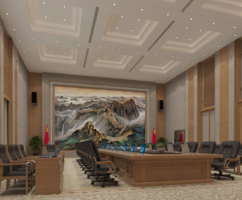 Modern Chinese Style Meeting Room-ID:728130339