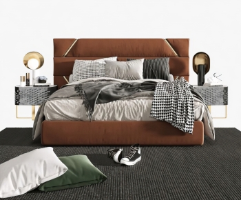 Modern Double Bed-ID:797575004