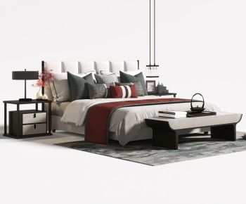 New Chinese Style Double Bed-ID:142431971