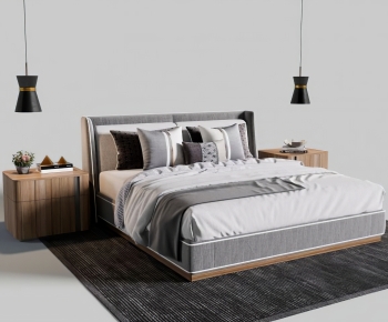 Modern Double Bed-ID:471792949