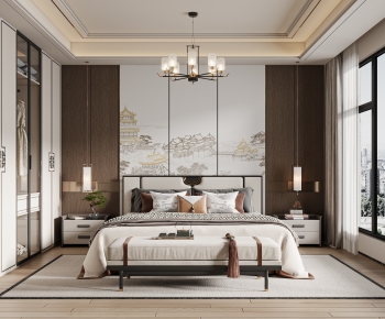 New Chinese Style Bedroom-ID:623646973