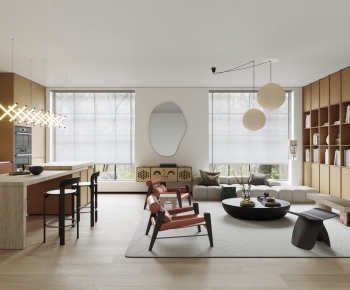 Modern Wabi-sabi Style A Living Room-ID:790793903