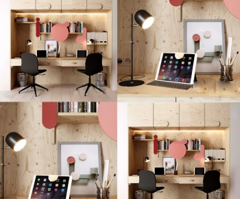 Modern Computer Desk And Chair-ID:233617071