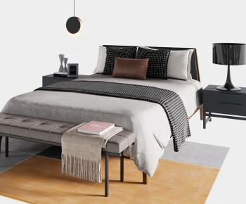 Modern Double Bed-ID:679624087