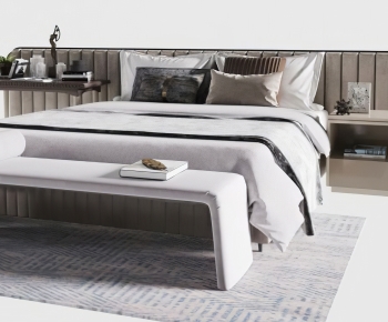 Modern Double Bed-ID:375302085