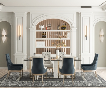Simple European Style Dining Room-ID:176455025