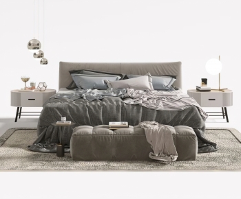 Modern Double Bed-ID:503501898