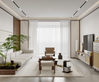 New Chinese Style A Living Room-ID:143899922