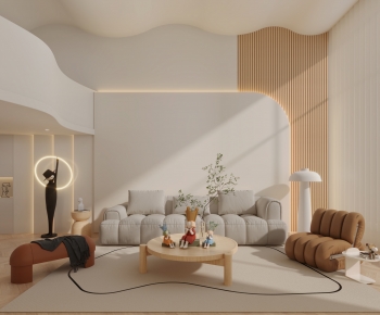 Modern Wabi-sabi Style A Living Room-ID:518975021
