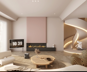 Modern Wabi-sabi Style A Living Room-ID:356209046
