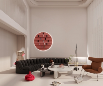 Modern Wabi-sabi Style A Living Room-ID:344790942