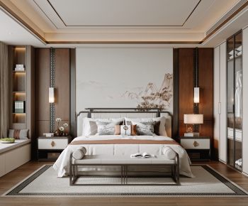 New Chinese Style Bedroom-ID:554899932