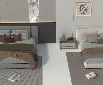 Modern Double Bed-ID:174828051