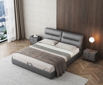 Modern Double Bed-ID:505868916