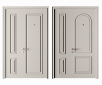 French Style Unequal Double Door-ID:330184947