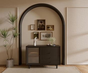 French Style Entrance Cabinet-ID:641417032